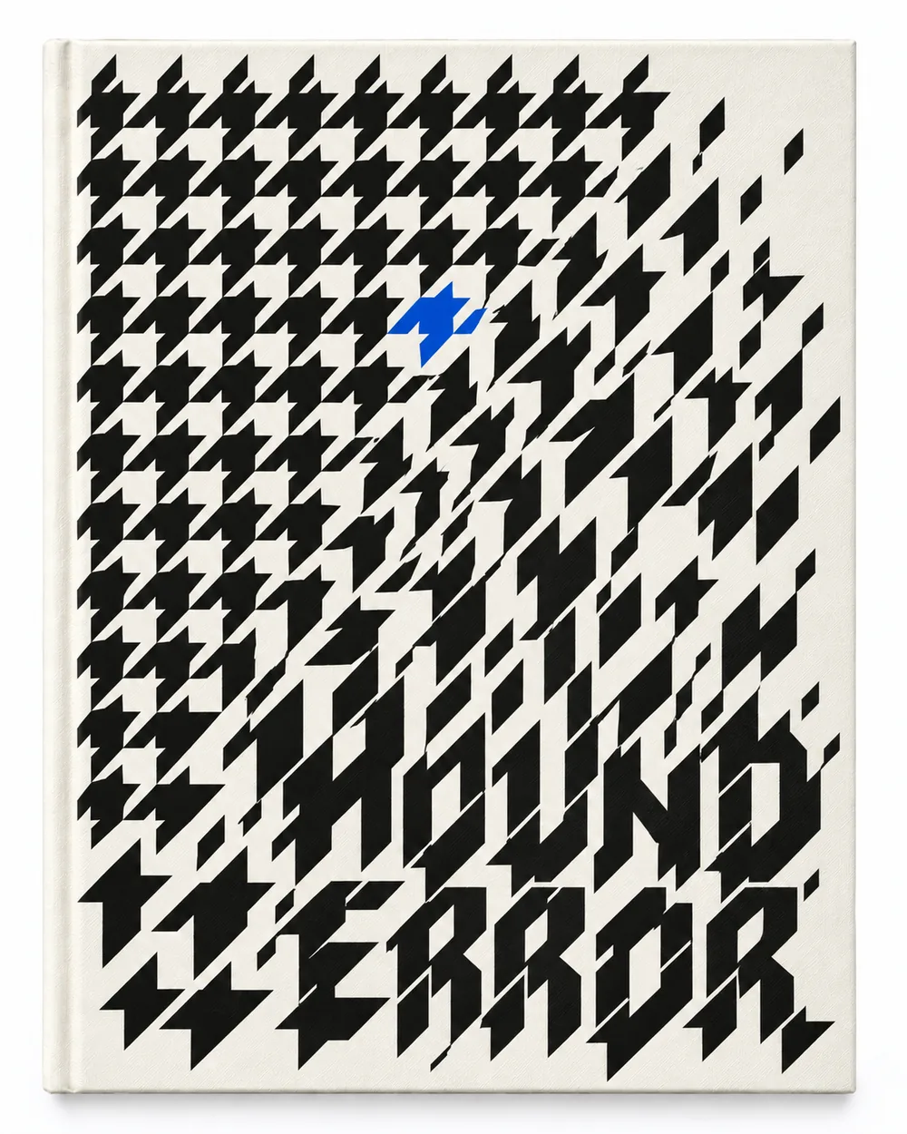 Hound Error: a houndstooth check printed edge to edge on a linen-bound book.